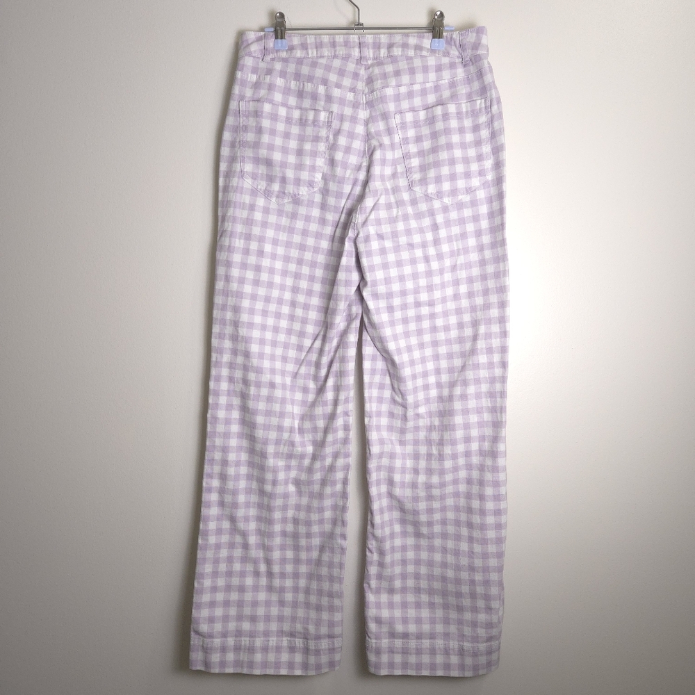OLD NAVY Retro Gingham High-Waisted Cropped Wide-Leg Chino Pants‎ 10 Tall - Picture 6 of 10